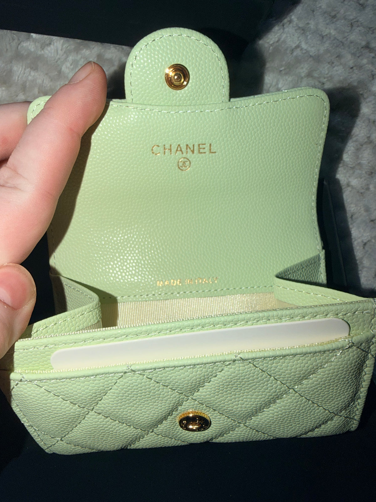CC Mint Green Quilted Card Holder