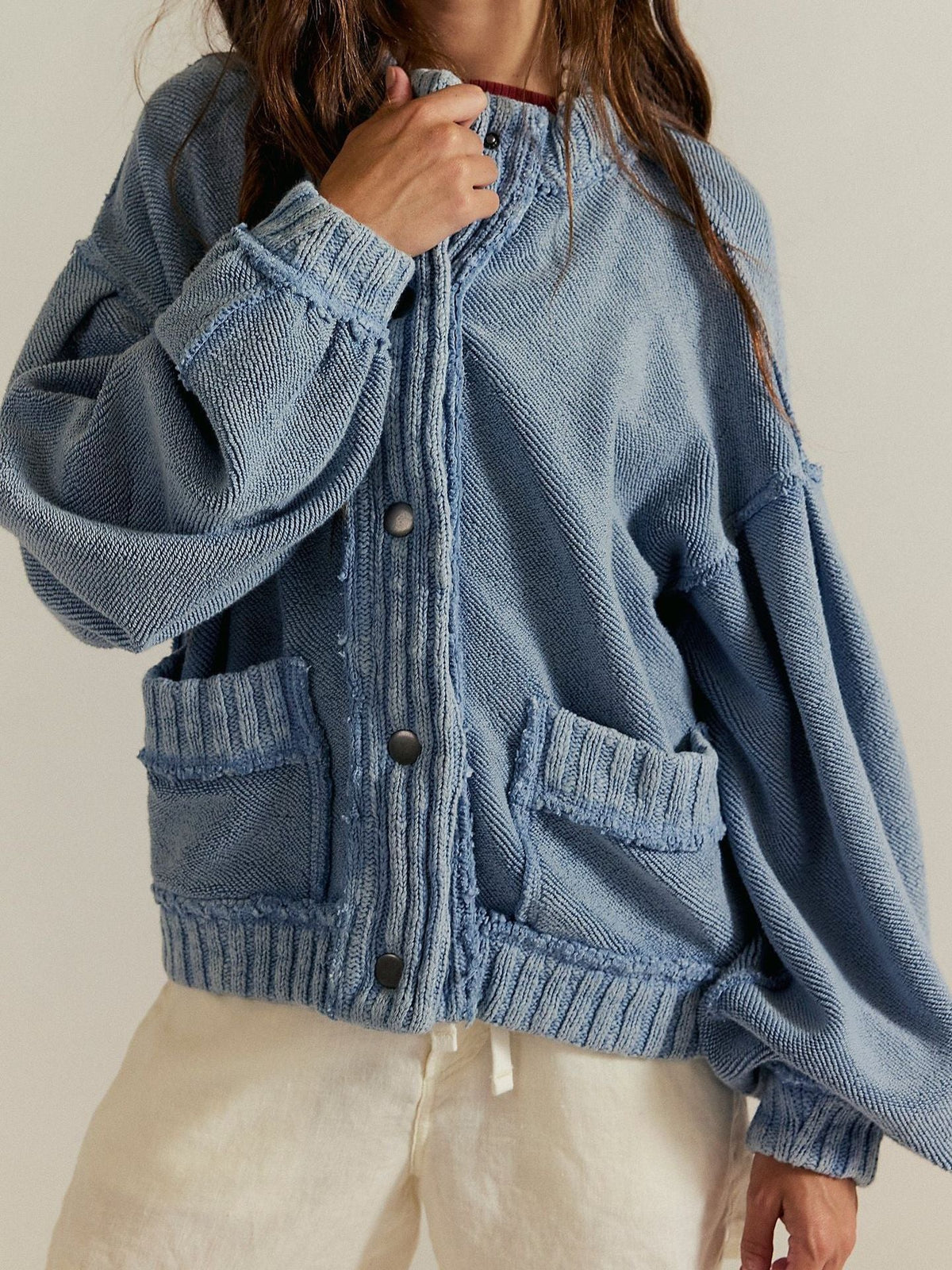Women's Loose-Fit Long-Sleeve Knit Cardigan Coat
