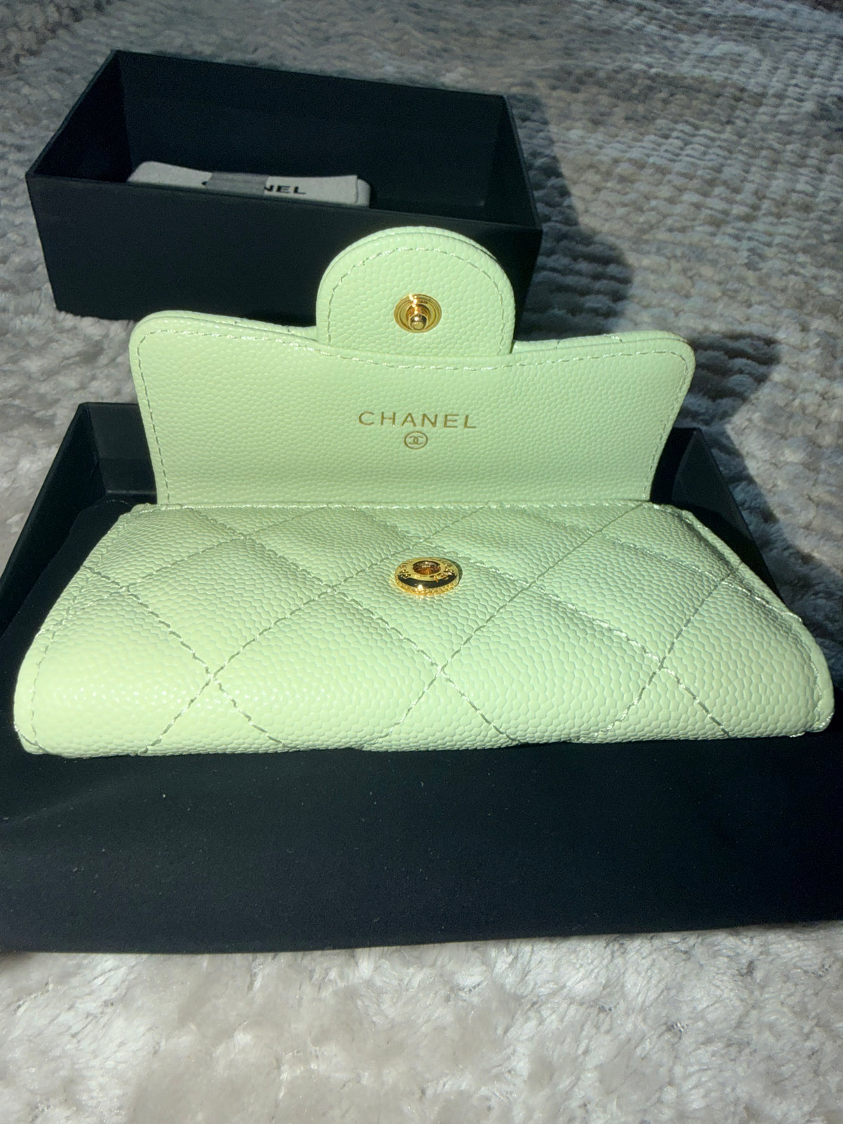 CC Mint Green Quilted Card Holder