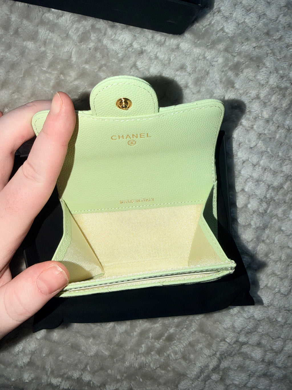 CC Mint Green Quilted Card Holder