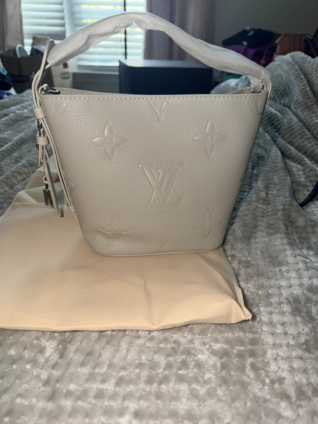 L V All in Monogram Empreinte leather Brume Grey NEW