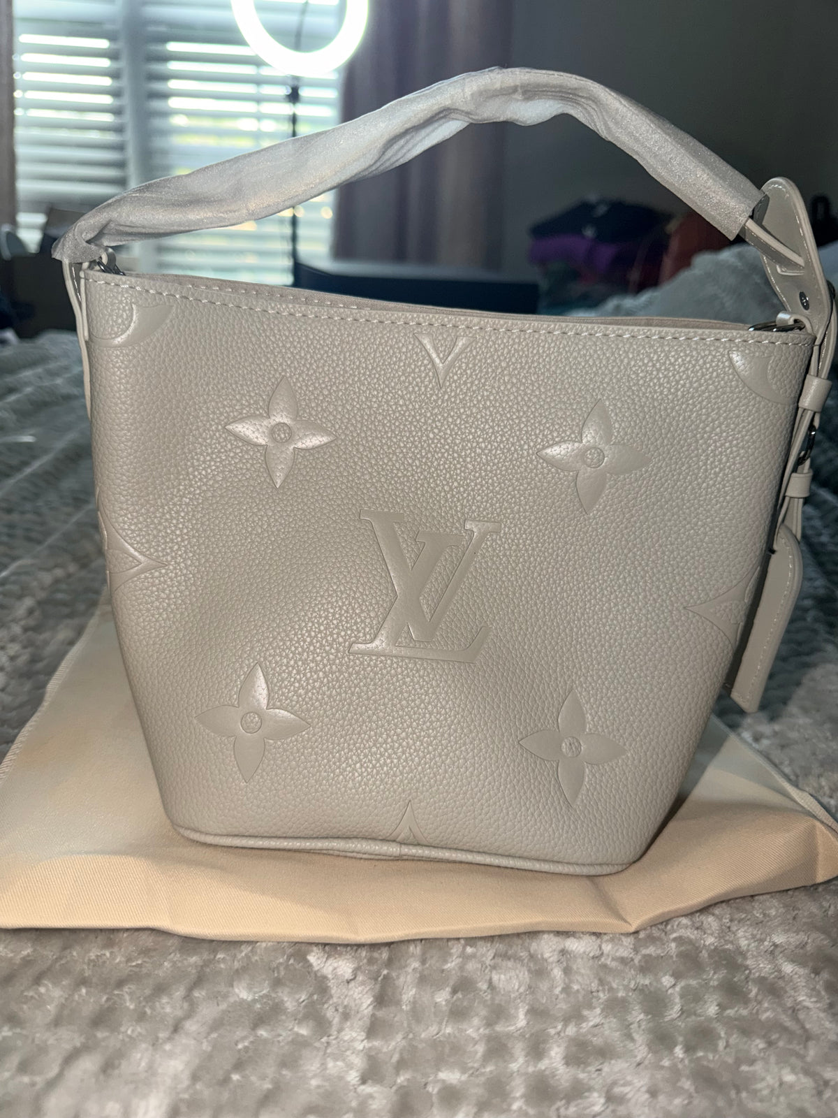 L V All in Monogram Empreinte leather Brume Grey NEW