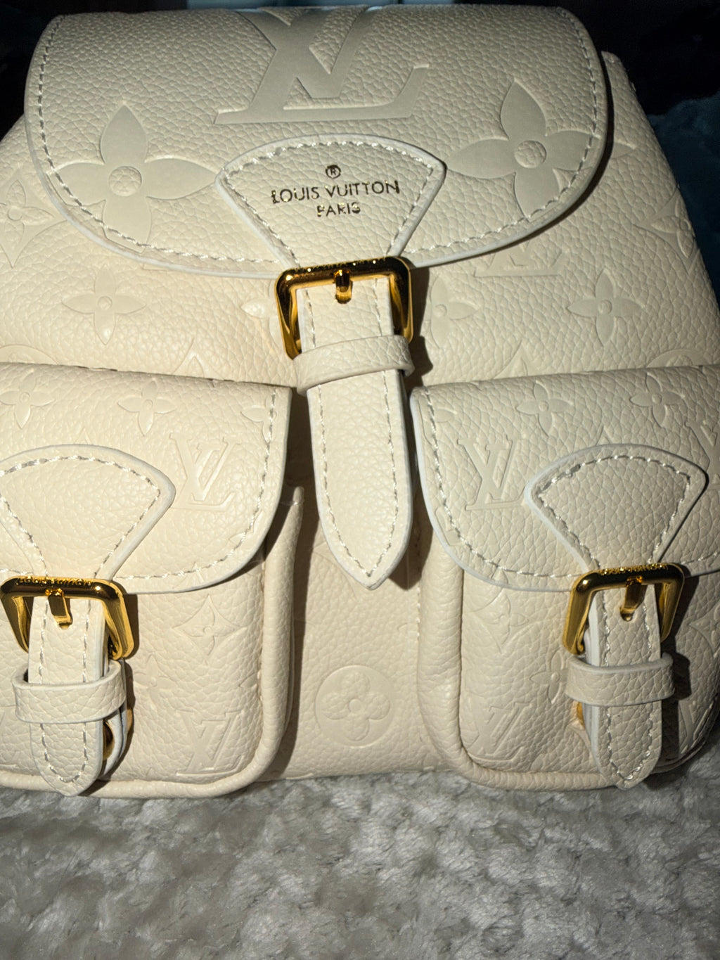 L V Backup mini backpack in beige