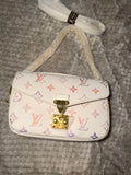 L V Dream white Monogram Top Handle Crossbody Bag