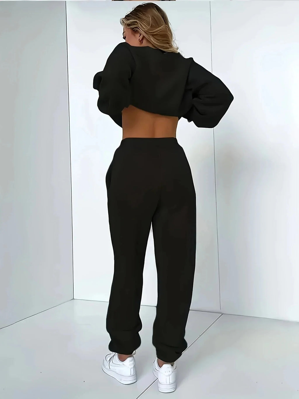 Women’s Plush Hoodie & Pants Sweater Set – Cozy Winter Tracksuit