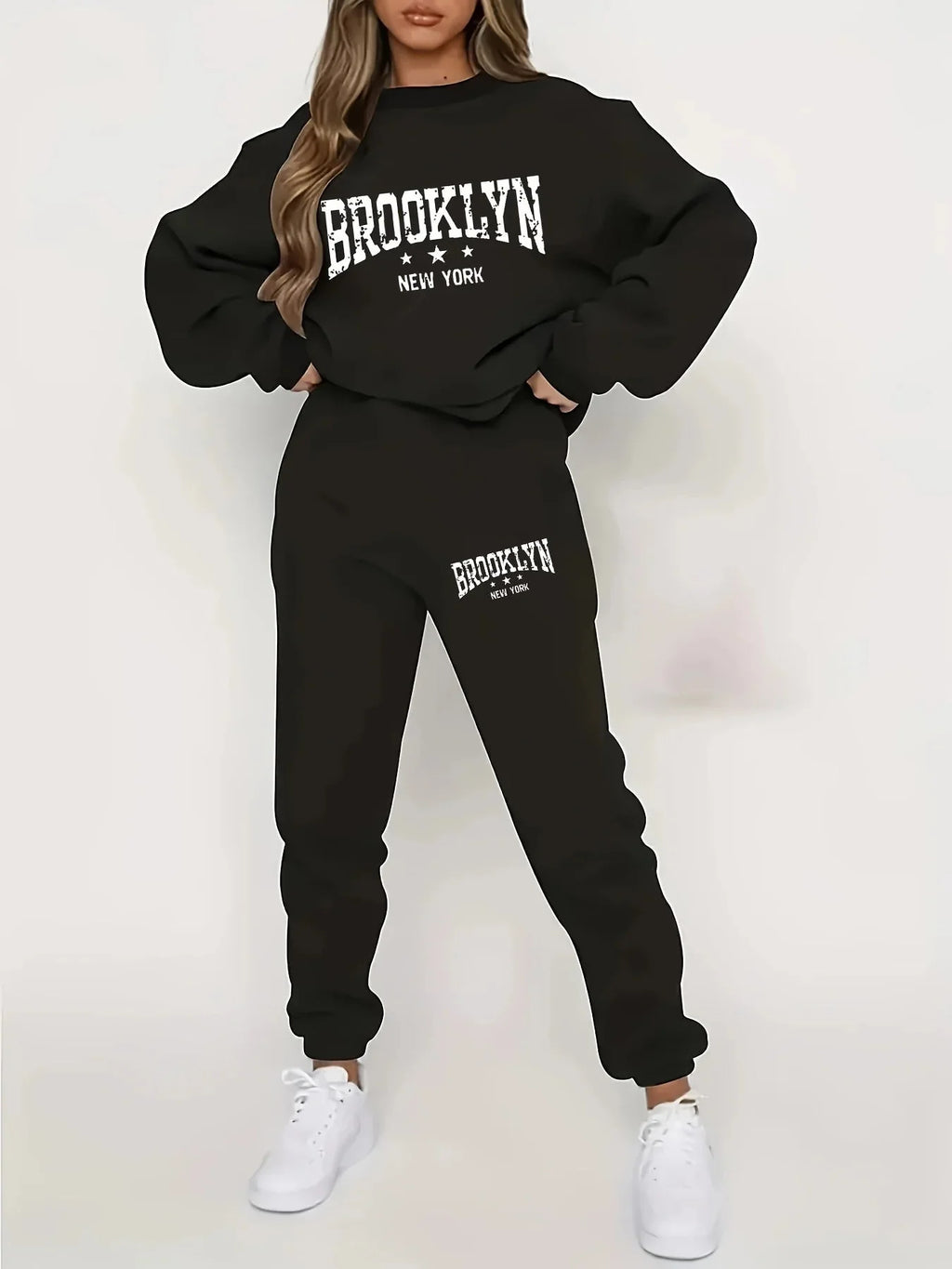 Women’s Plush Hoodie & Pants Sweater Set – Cozy Winter Tracksuit